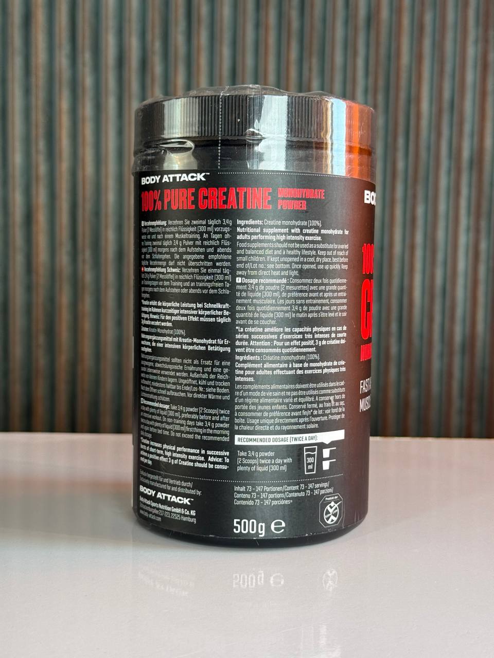 کراتین پیور بادی اتک 500گرم Creatine Body Attack1